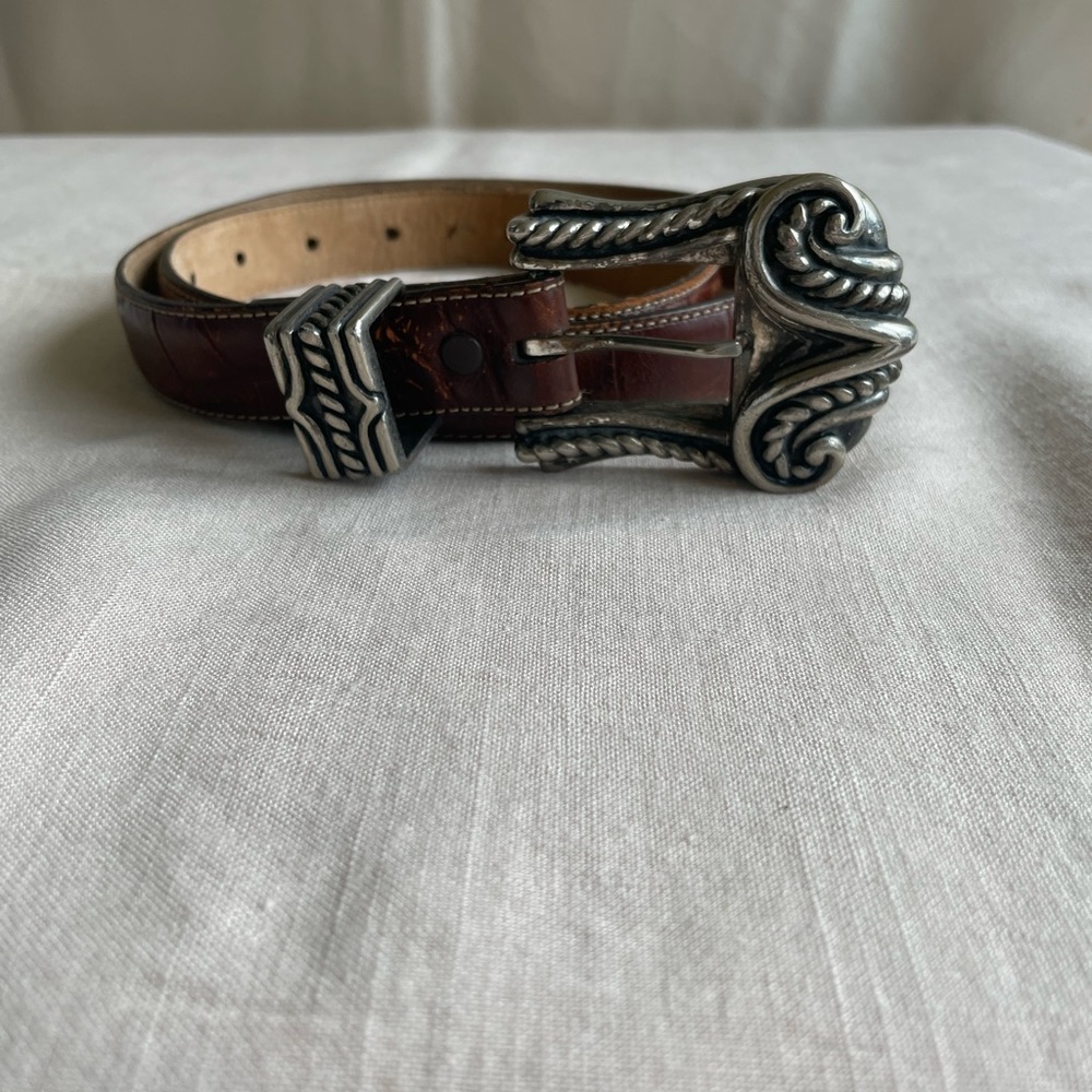 WCM NEW YORK
WOMEN'S BROWN CROC GENUINE CALFSKIN BELT Small